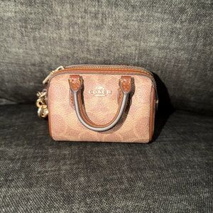 Coach Brown Mini Key Holder